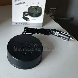 Black Dual Usb -Car Cigarette Lighter 150w -12v Dc/ 220v Ac
