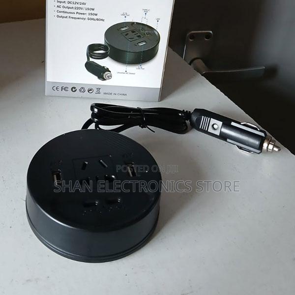 Black Dual Usb -Car Cigarette Lighter 150w -12v Dc/ 220v Ac