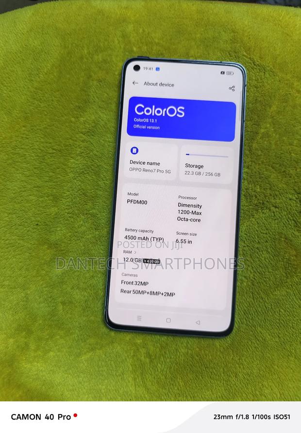 New Oppo Reno7 Pro 5G 256 GB Blue - thumbnail 3