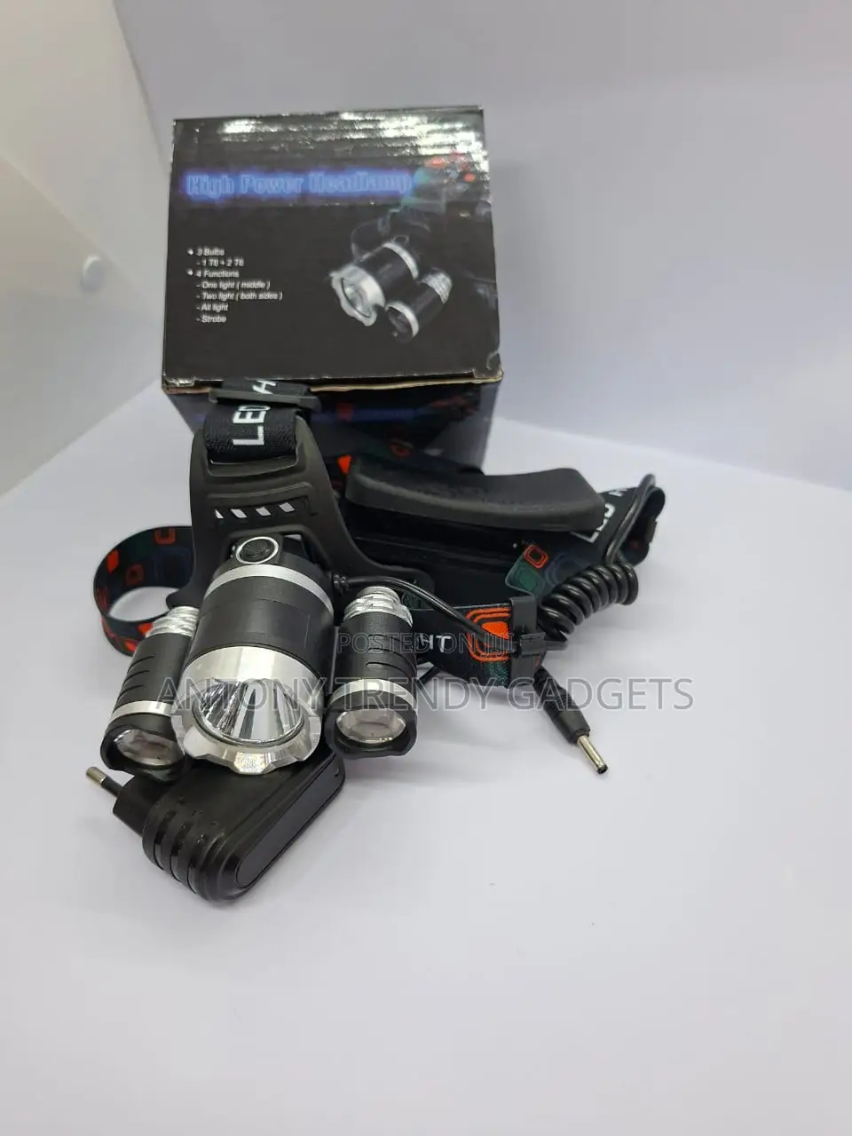 High Power Led Headlamp – 3 Bulb Zoom Light 4000mah