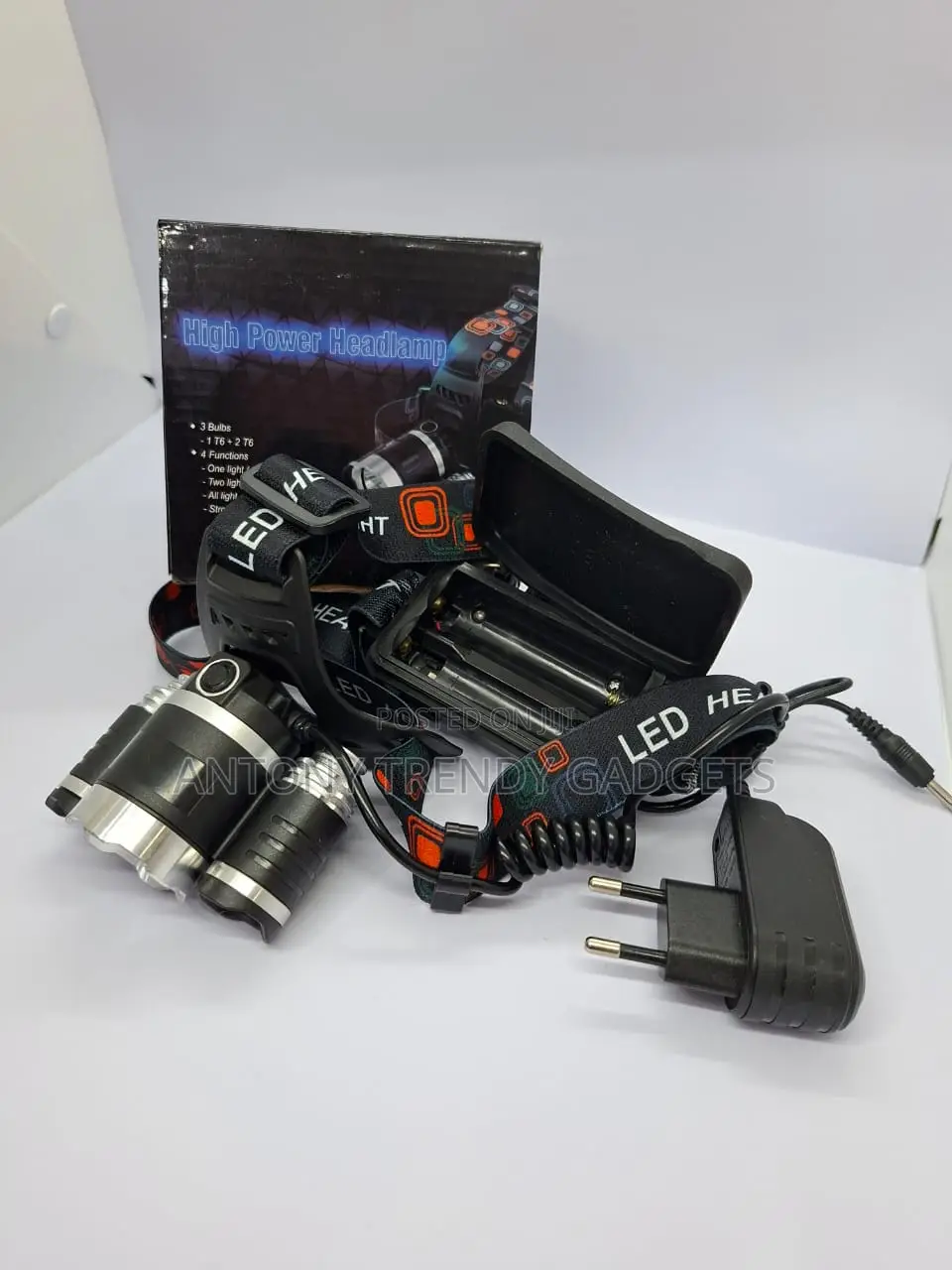 T6 Led Rechargeable Headlamp – 4 Modes + Battery Case