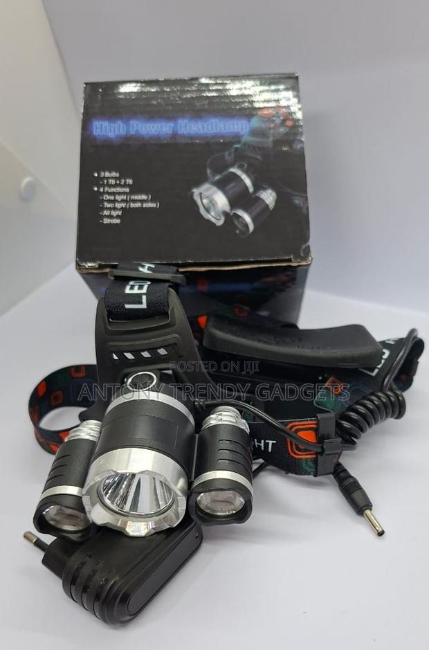 Led Headlamp 3 Bulb – Bright Outdoor Rechargeable Torch - thumbnail 2