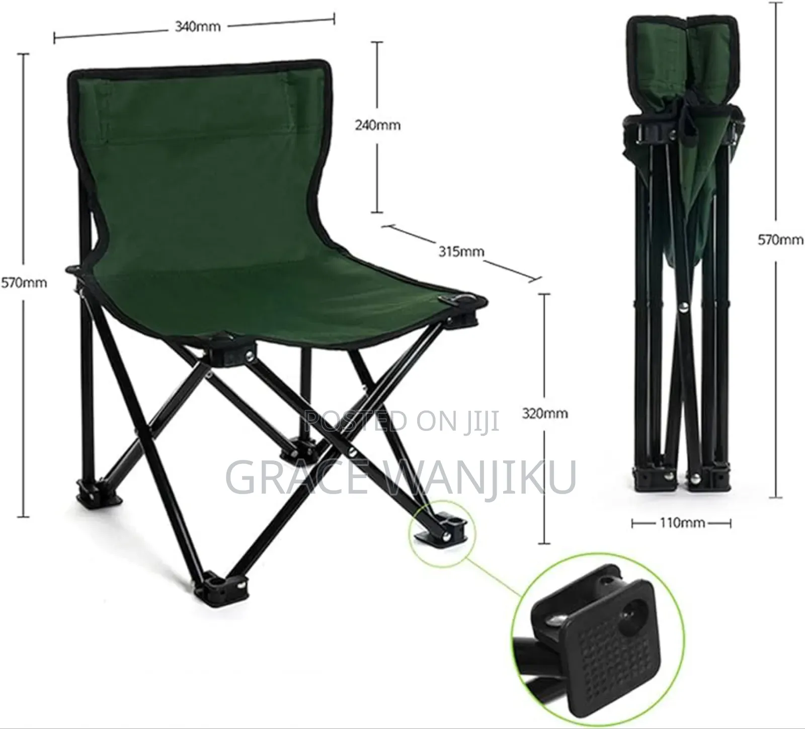 Foldable Metallic Frame Water Proof Canvas Camping Chair*