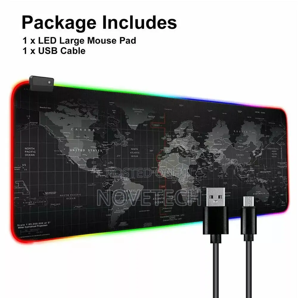 RGB Led Computer Desk Pad, Office Desk Mat Mouse Pad