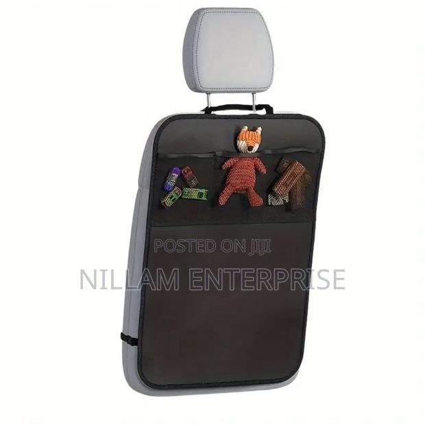 Car Back Seat Kick Mat + 3 Pockets Storage, - thumbnail 2