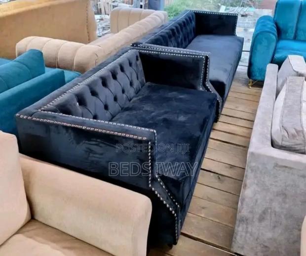 Dark Blue Sofaset - main view