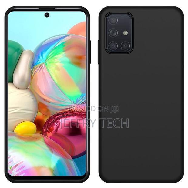 Samsung A71 Case Silicone Soft Gel Rubber Black - main view