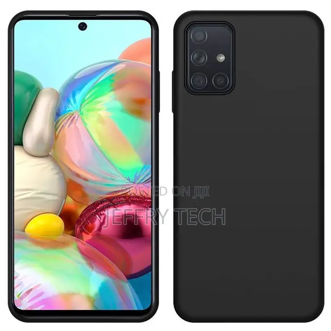 Samsung A71 Case Silicone Soft Gel Rubber Black