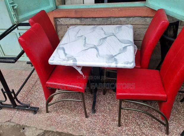 Restaurant Dining Set. Maroon Seats With Powder Coating - thumbnail 2