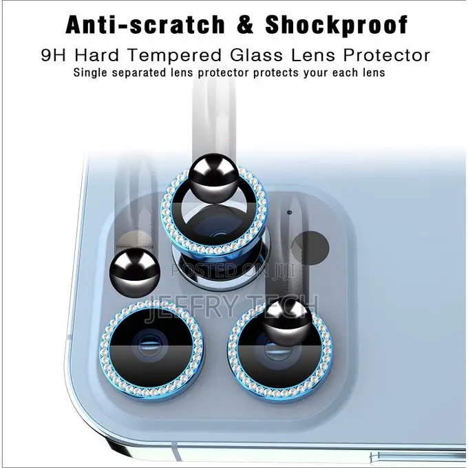 Camera Tempered Glass With iPhone 12 Pro Diamond Blue