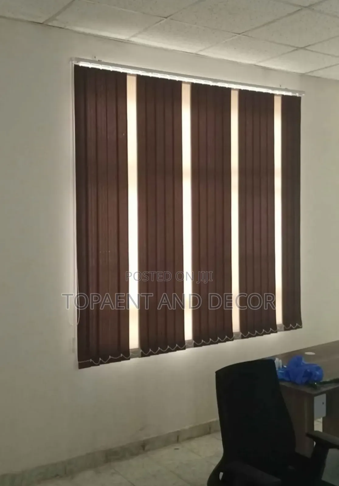Beautiful Brown Colour Vertical Office Window Blinds