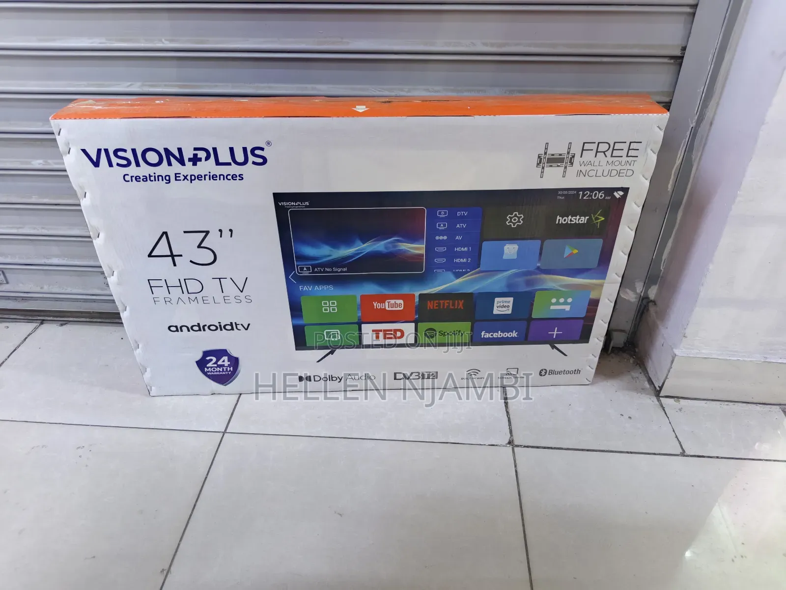 Vision Plus 43inch FHD Android Tv Free Wall Mount