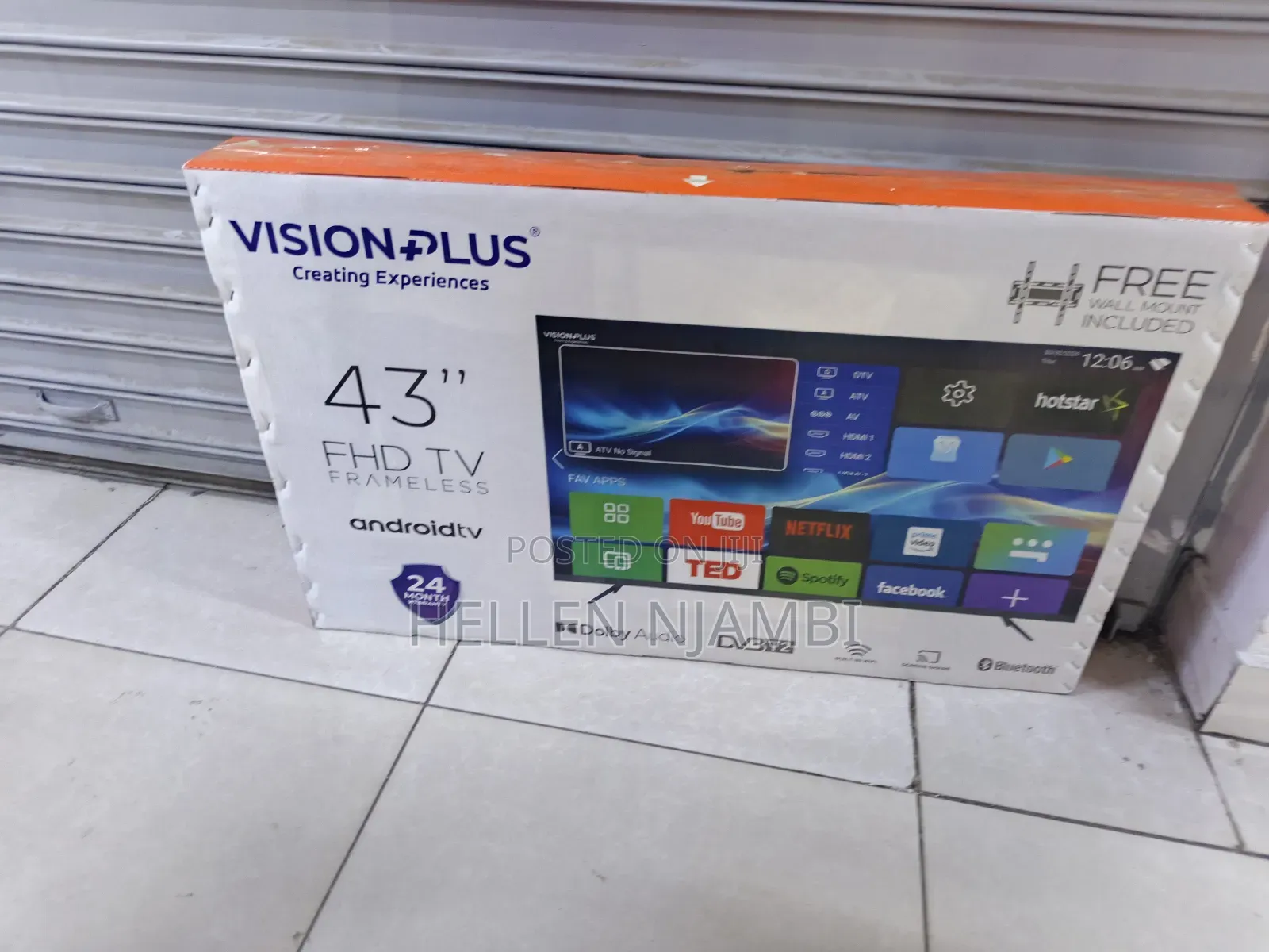 Vision Plus 43inch FHD Android Tv Free Wall Mount