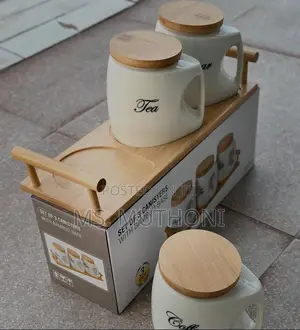 Elegant 3pcs Ceramic Canisters Designed With Handle.*