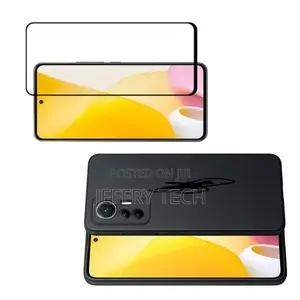 Silicone Case for Xiaomi 12t Pro Black With Tempered Glass