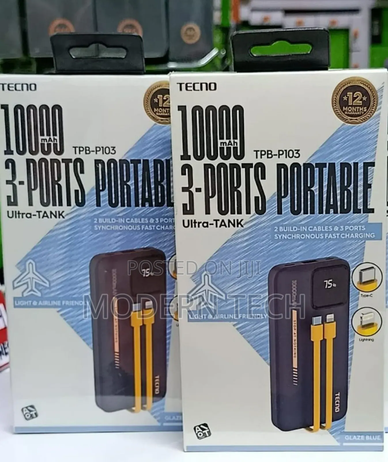 Tecno TPB-103 Power Bank 10000mah