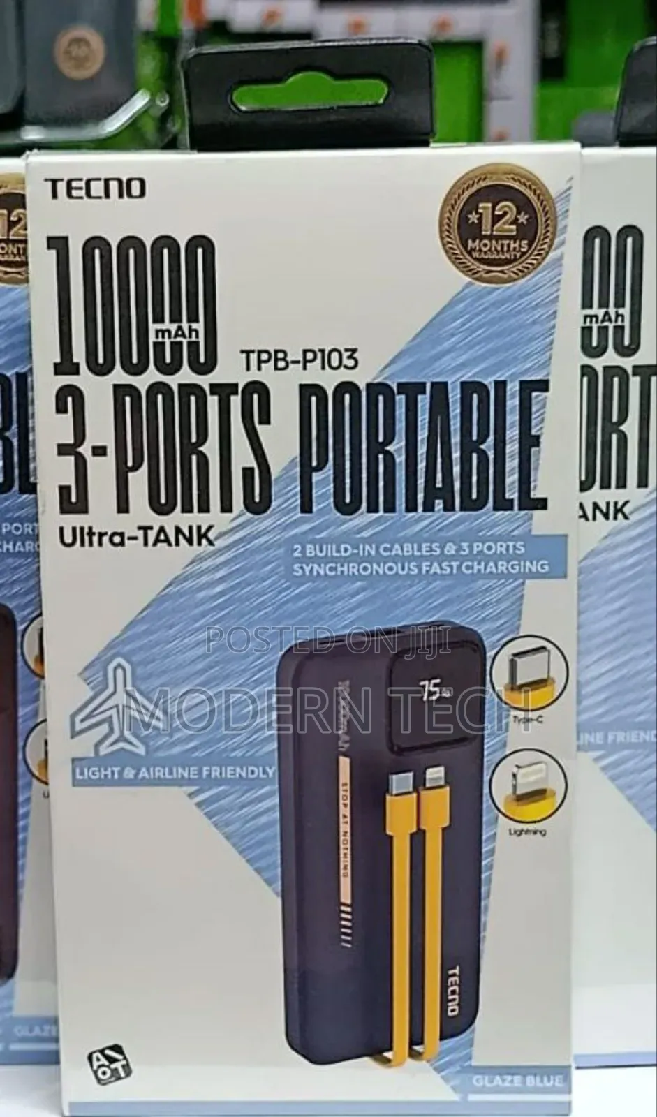 Tecno Powerbank TPB-103 Power Bank 10000mah 