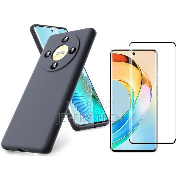 Case for Honor X9b With Tempered Glass Screen Protector Blac - main view