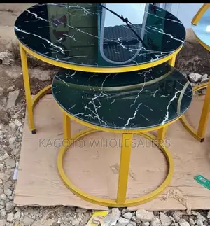 Black Nesting Table (Glass Effect) M-B