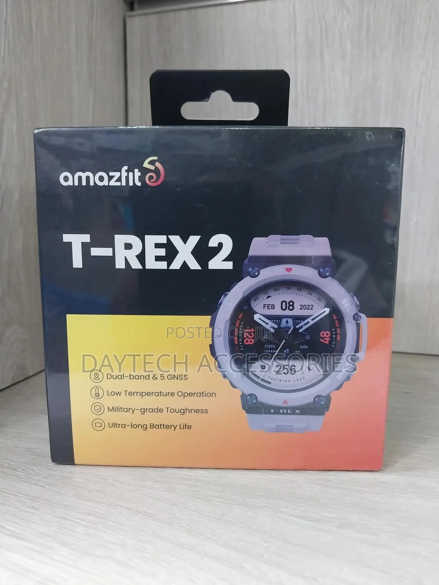 Amazfit T-Rex 2 Black Smart Watch for Men and Women, Rugged