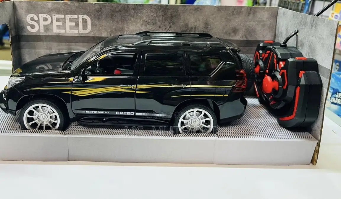 Black Remote Controlled Rechargeable Prado Toy Car