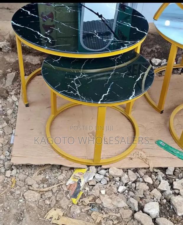 Black Nesting Marble Table (Marble Effect) M-B