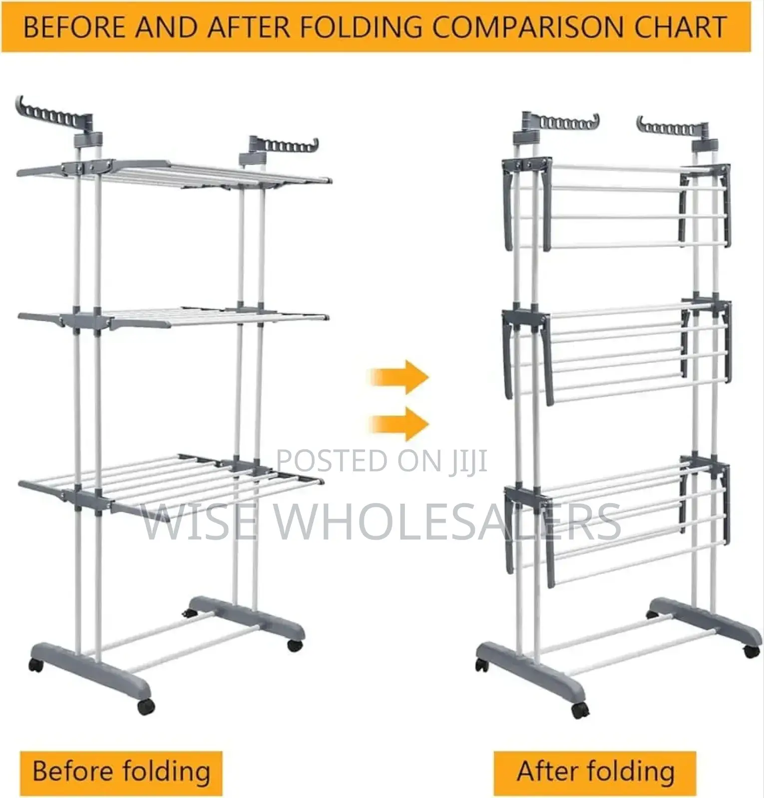 Three Layer Clothes Drying Rack Available.