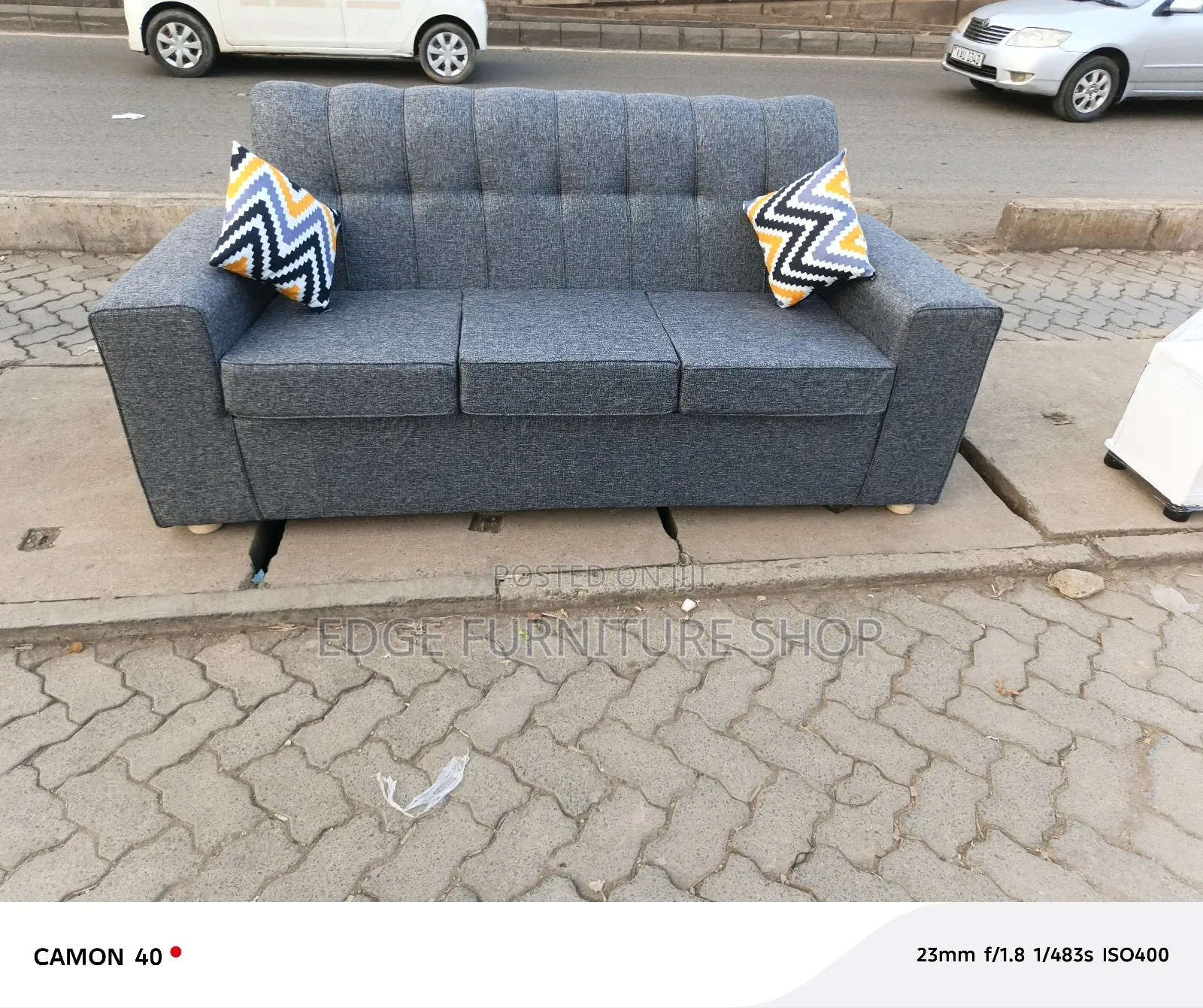 Grey Three Seater Available at Edge Furniture Shop