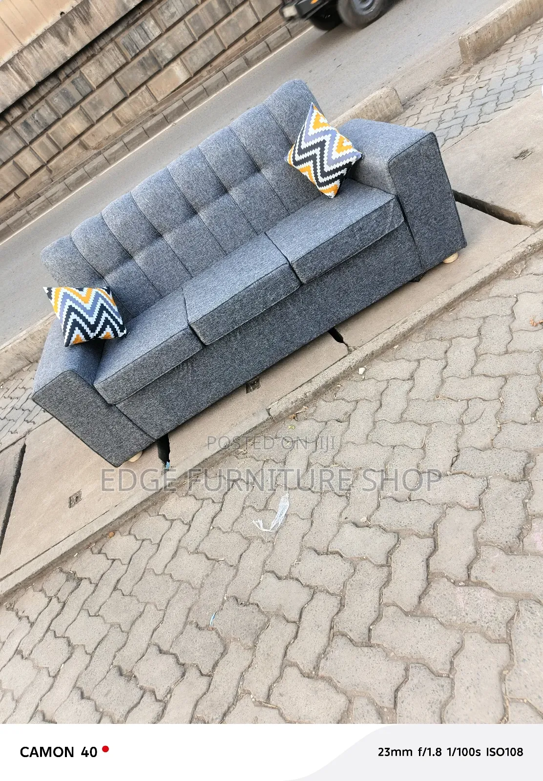 Grey Three Seater Available at Edge Furniture Shop