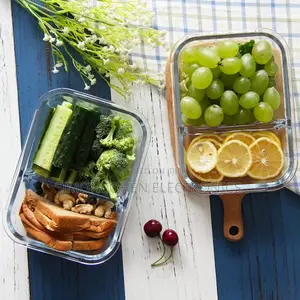 Microwave Safe Glass Lunch Box(2 Grid)