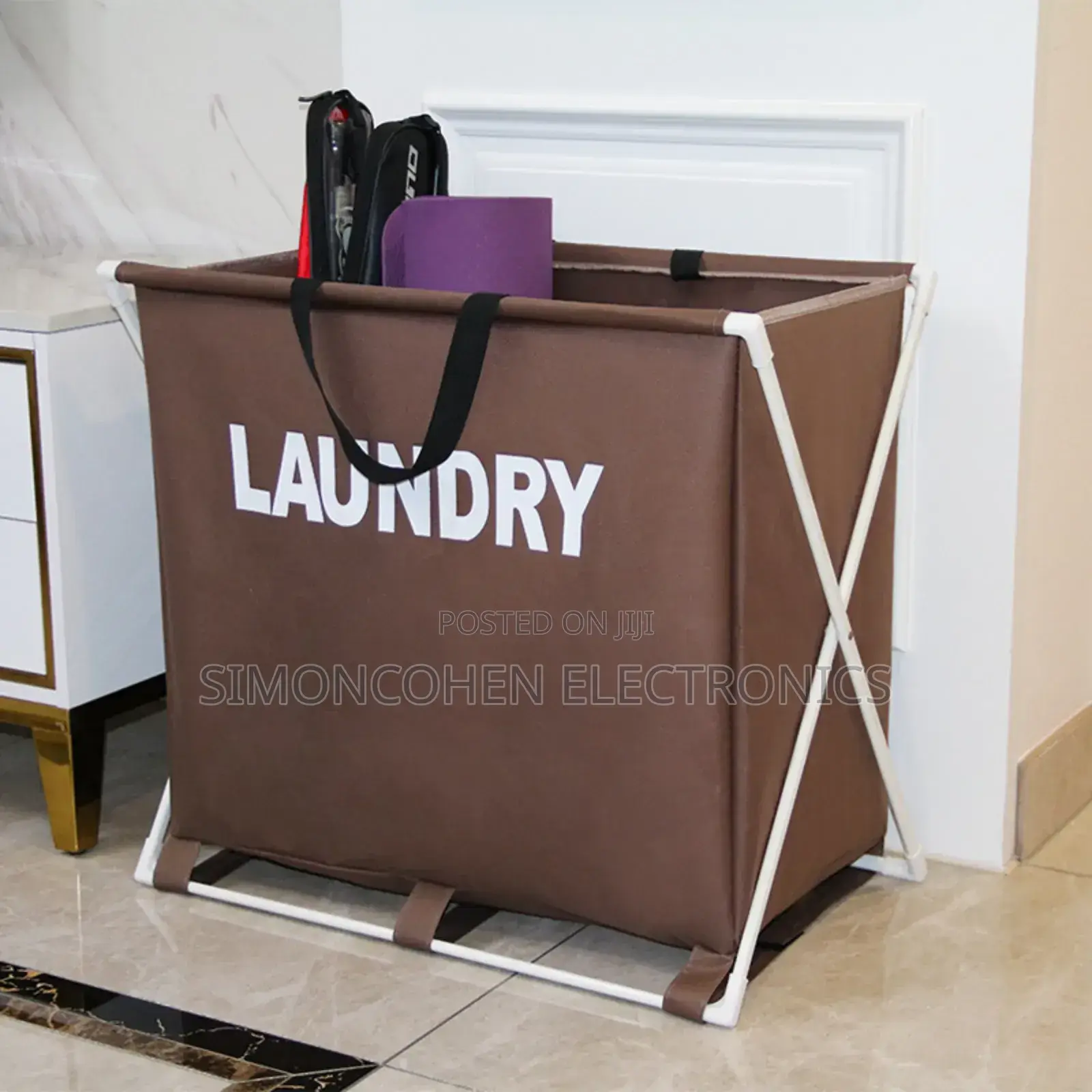 3 Compartment Big Size Foldable Laundry Basket