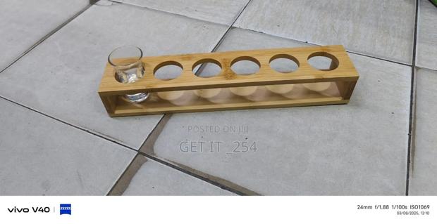 *Bamboo Shot Glass Holder With 6slots