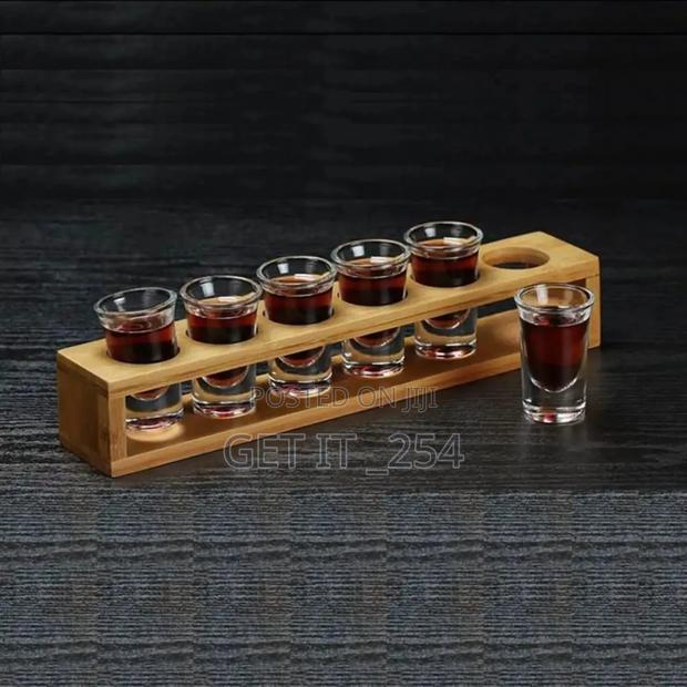 *Bamboo Shot Glass Holder With 6slots - thumbnail 3