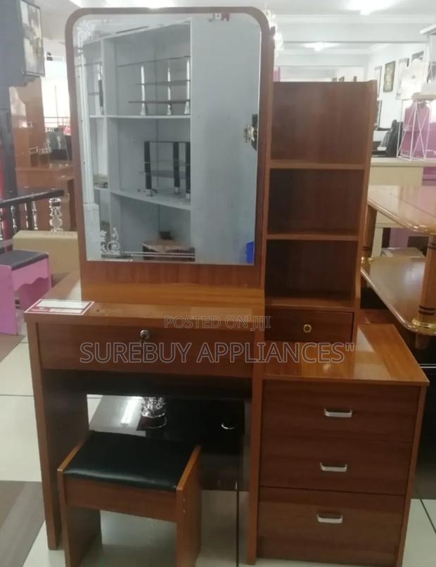 Brown Dressing Table With Sliding Mirror - main view