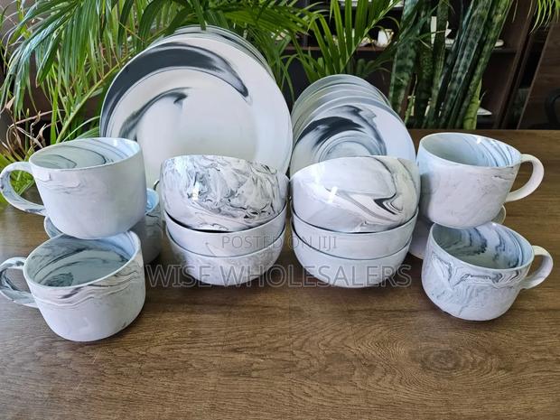 *Restocked !! 24pc Marble Ceramic Dinner Set*
