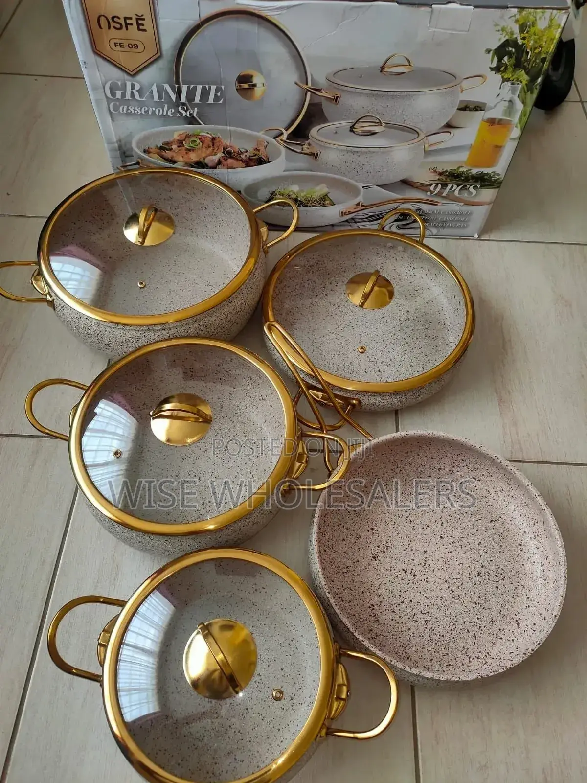 👆👆*9pcs Granite Coating Kitchen Cookware Set*