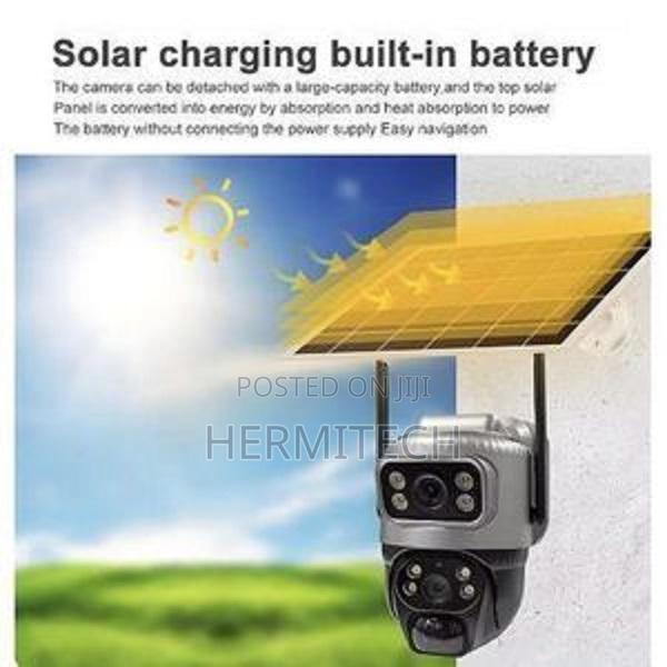 Wifi Solar Powered Wireless Camera, Dual Lens- 100% Wire - main view