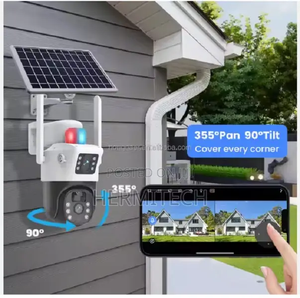 V380 Pro Solar Powered Surveillance Security PTZ CCTV