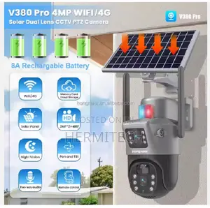 V380 Pro Solar Powered Surveillance Security PTZ CCTV
