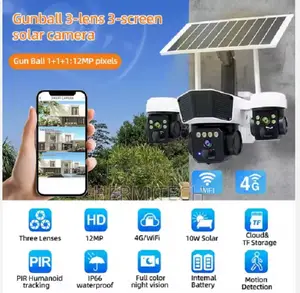 V380 Pro 4g Three Lens 6mp Ip PTZ Solar CCTV