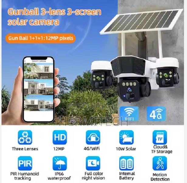 V380 Pro 4g Three Lens 6mp Ip PTZ Solar CCTV - thumbnail 3