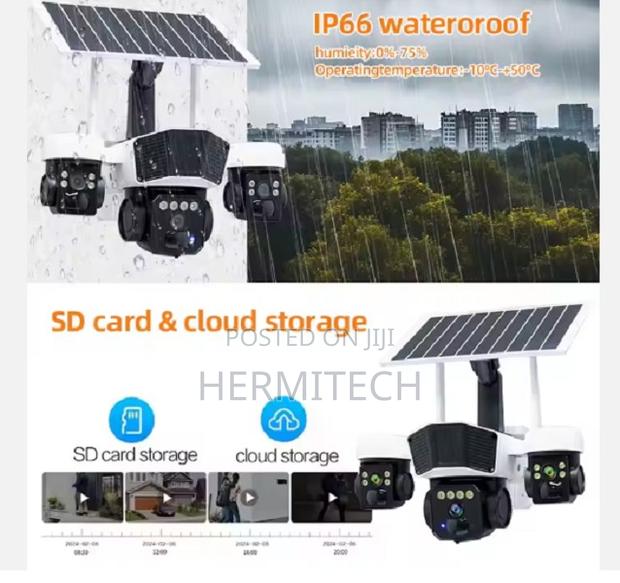 V380 Pro 4g Three Lens 6mp Ip PTZ Solar CCTV