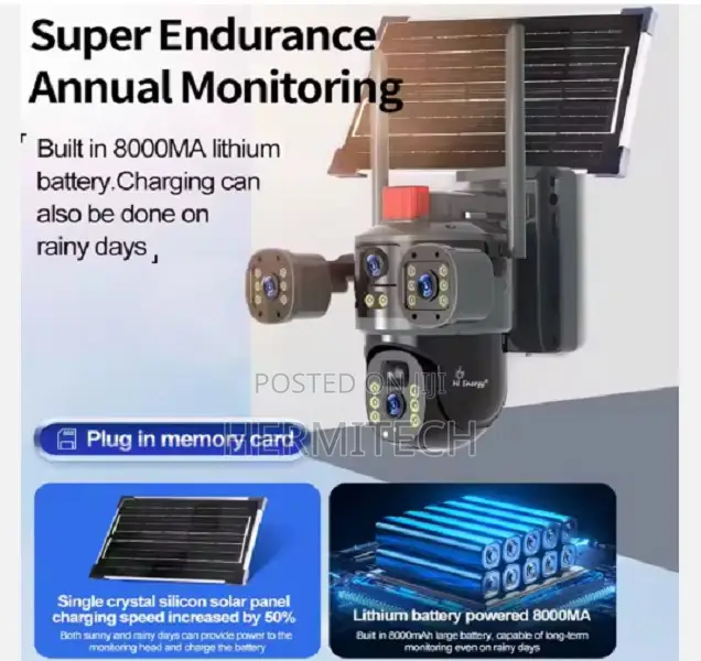 V380 Solar CCTV Security Camera 8mp 4g