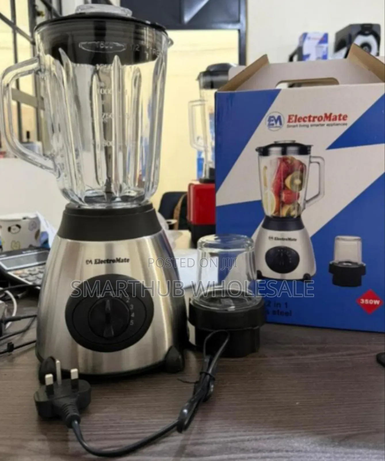 Electromate Powerful 2 in 1 Blender With Glass Jar - 1.5l