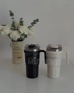 600 Ml Vaccum Insulated Tumbler Cup With Handle Straw Lid