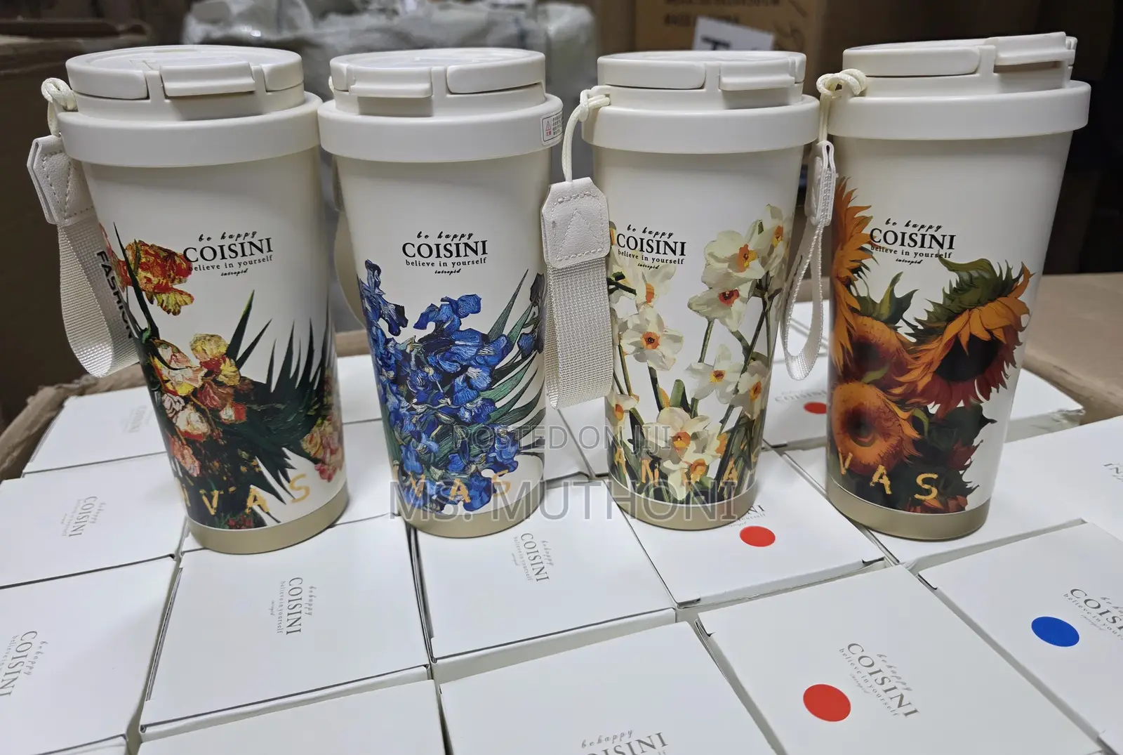 Floral Design 520 Ml Insulated Travel Cup