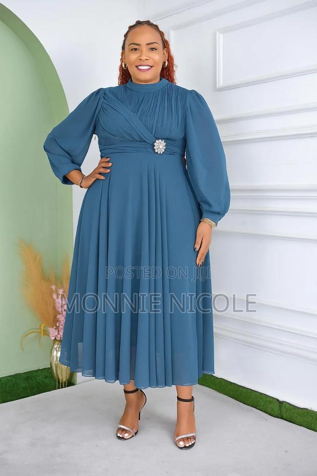 Ash Grey Stylish Long Dress - thumbnail 2
