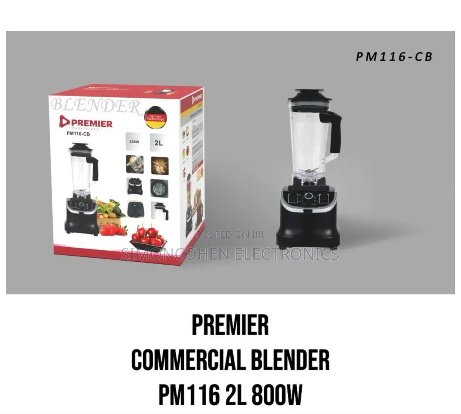 Premier 800w Commercial Blender Heavy Duty