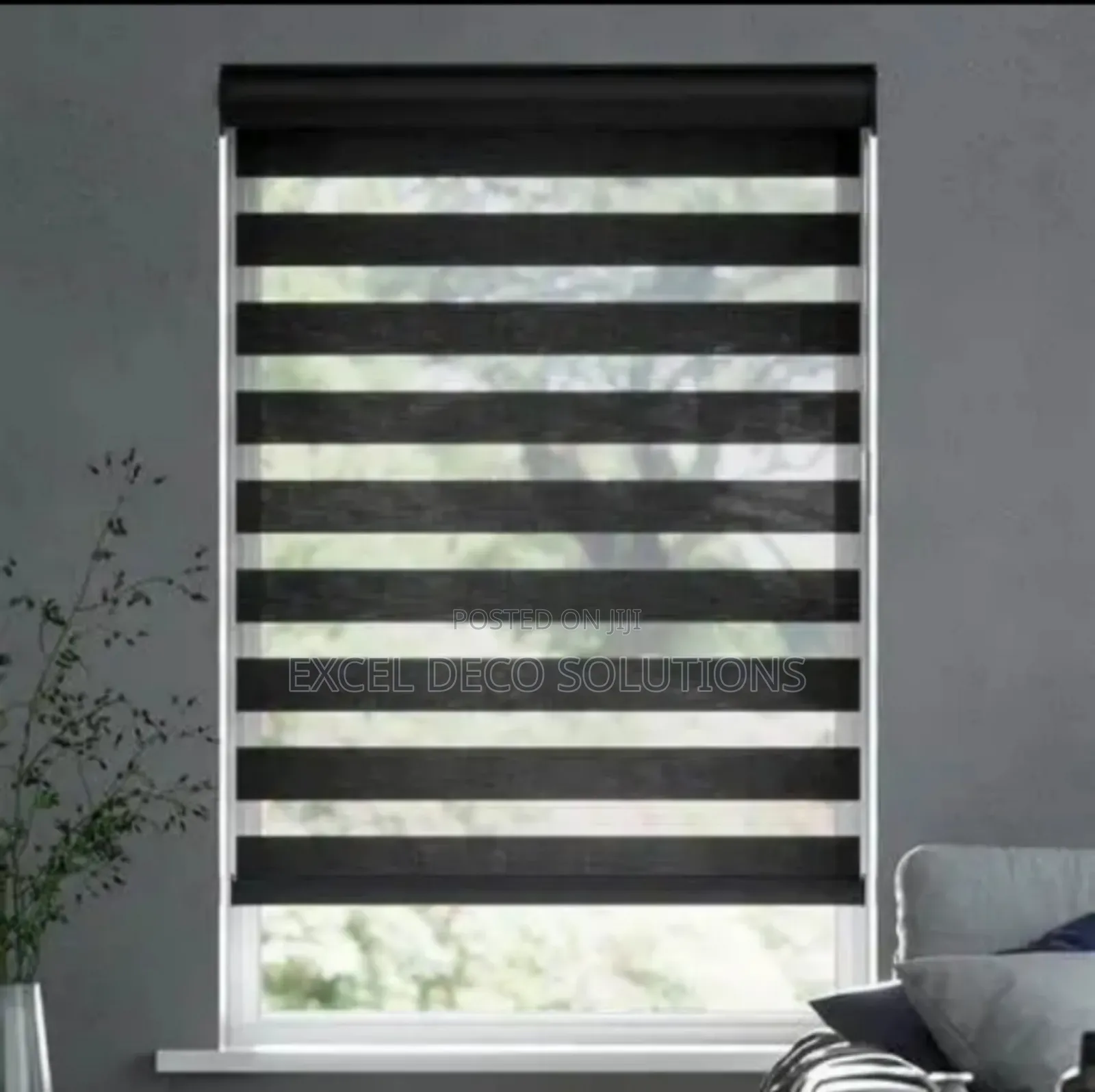 Textured Grey Zebra Roller Blind