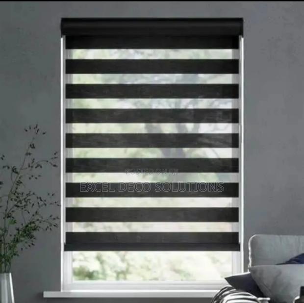 Textured Grey Zebra Roller Blind